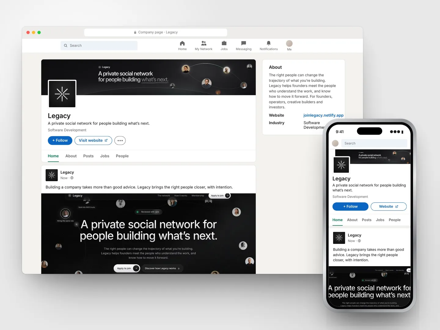 Legacy LinkedIn company page