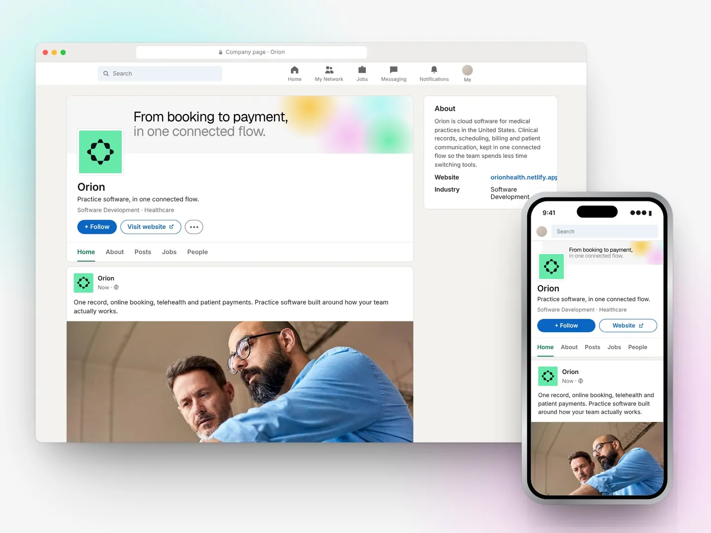 Orion LinkedIn company page